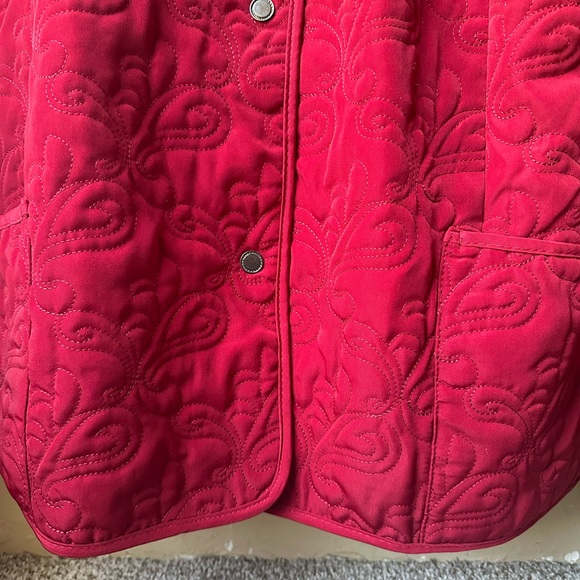 Croft & Barrow Women's Quilted Snap Button Jacket - Red - Picture 10 of 12